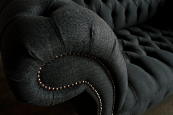 Canapé Chesterfield en textile 2 places Sofa de luxe Canapés rembourrés Canapés de design en tissu