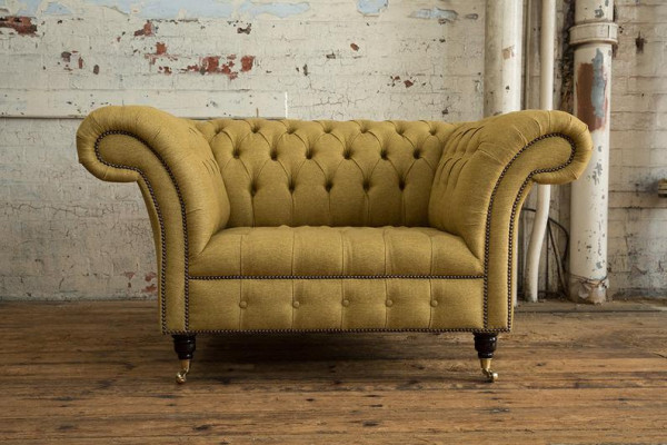 Fauteuil design Chesterfield canapé fauteuil en textile de luxe 1 place #100