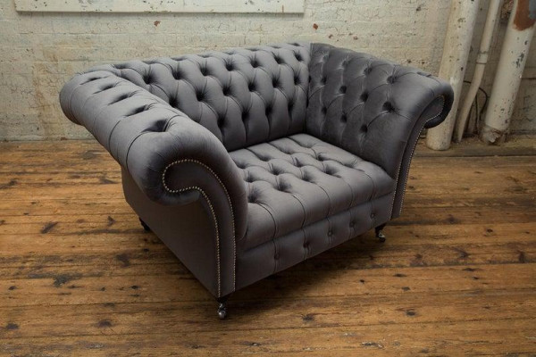 Canapé Chesterfield Design 1 place Sofa rembourrée Luxe Classique Tissu Canapés