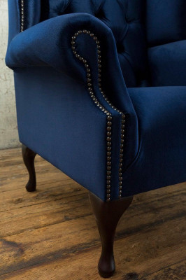 Chesterfield fauteuil à oreilles fauteuil 1 place canapé rembourré sofa relax télévision neuf #1