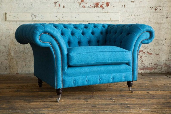 Canapé Design Chesterfield Fauteuil Sofa Tissu Coussin Canapés Sièges Fauteuil Oreilles