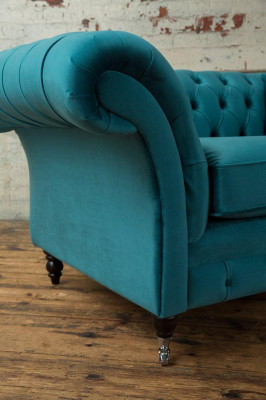 Fauteuil Chesterfield, canapé télé 1 place, tissu textile, canapés rembourrés 136.