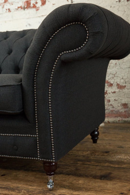 Chesterfield fauteuil télé canapé 1 place sofa en tissu canapés rembourrage 201