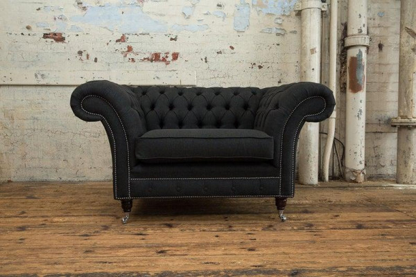 Chesterfield fauteuil télé canapé 1 place sofa en tissu canapés rembourrage 201