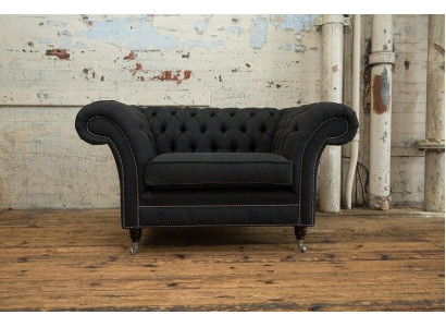 Chesterfield fauteuil télé canapé 1 place sofa en tissu canapés rembourrage 201