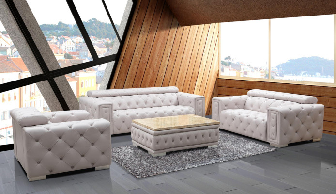 Ensemble de canapé garniture rembourrée en cuir design Chesterfield ensemble de canapé 3+2+1 9914 neuf