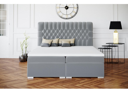 Boxspring lit hôtel double Chesterfield lits de luxe tissu coffre fonction