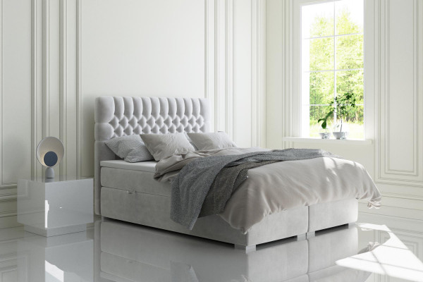 Lit boxspring hôtel double Chesterfield lits de luxe tapissés fonction boîte
