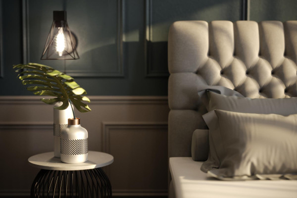 Lit à sommier coffre Chesterfield Double Lit design Tissu Boîte Fonction Hôtel
