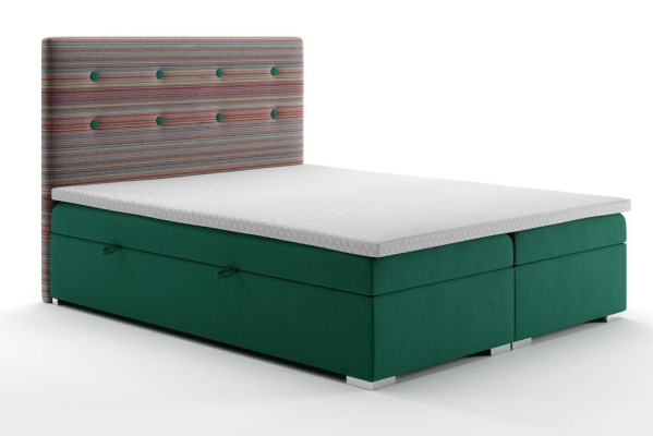 Chesterfield Ensemble Complet de Lit Boxspring Hôtel Double Matelas Surmatelas Neuf