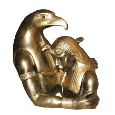 Sculpture d'Égypte Ramsès II Buste avec aigle Figurines égyptiennes Statues 35 cm