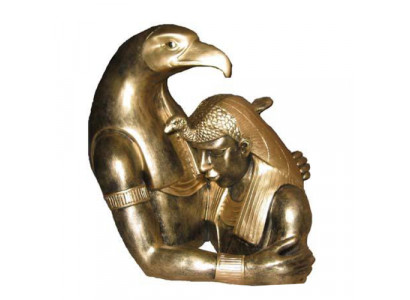 Sculpture d'Égypte Ramsès II Buste avec aigle Figurines égyptiennes Statues 35 cm