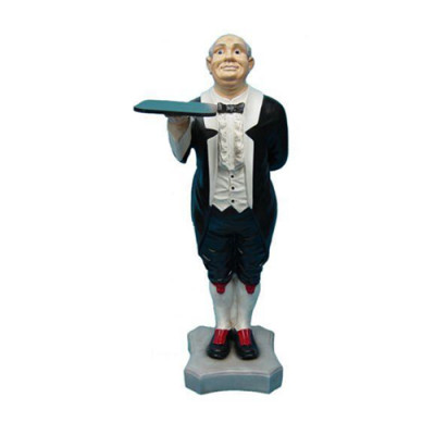 Statue de majordome Figurine Statues Sculptures Restaurant Hôtel 110 cm Plateau Neuf