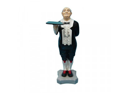 Statue de majordome Figurine Statues Sculptures Restaurant Hôtel 110 cm Plateau Neuf