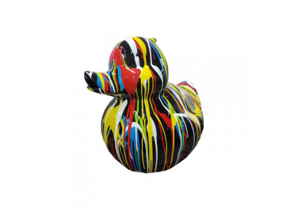 Statue de décoration abstraite Figurine Sculpture 60 cm Figurines Statues Canard Peint multicolore 60 cm