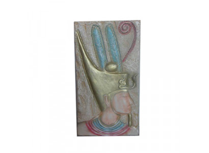 Relief mural en décoration faucon d'Égypte, décoration de murales 90x49cm, pharaon.