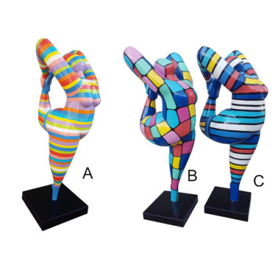 Statue de designer abstrait XXL figures jardin salon art sculpture colorée