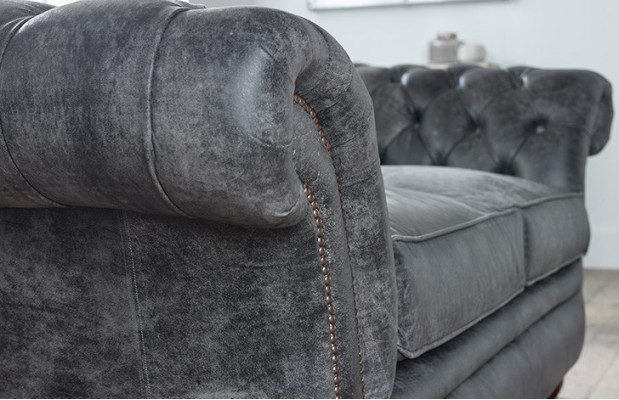 Canapé Chesterfield Sofa Tissu rembourré Cuir Canapés Ensemble de mobilier 2 places