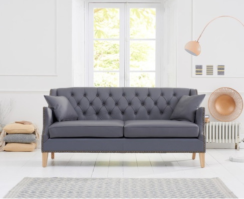 Canapé Chesterfield gris de bureau, sofa de réception, canapés en cuir et textile, neuf jvmoebel ®
