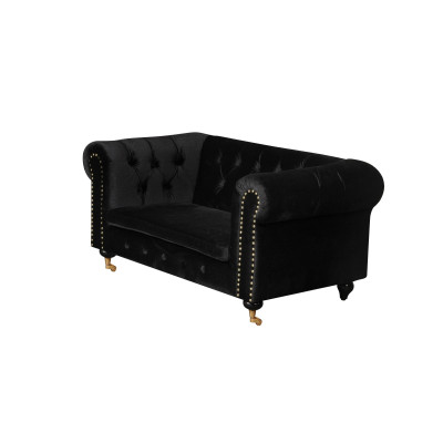 Canapé Chesterfield 2 places classique de luxe baroque rococo en tissu cuir.