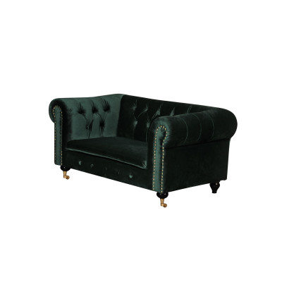 Canapé Chesterfield 2 places classique luxe baroque rococo tissu cuir