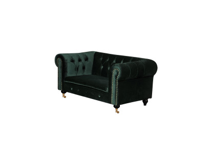 Canapé Chesterfield 2 places classique luxe baroque rococo tissu cuir