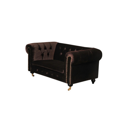 Canapé Chesterfield 2 places Classique de luxe Baroque Rococo en tissu et cuir
