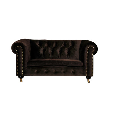 Canapé Chesterfield 2 places Classique de luxe Baroque Rococo en tissu et cuir