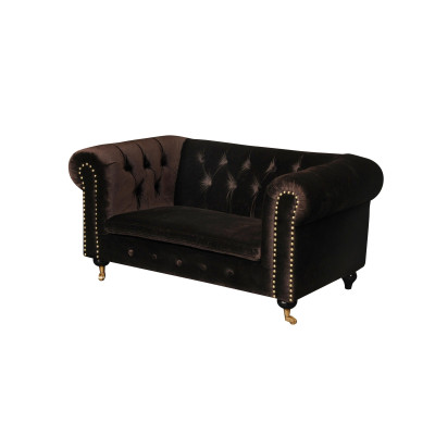 Canapé Chesterfield 2 places Classique de luxe Baroque Rococo en tissu et cuir