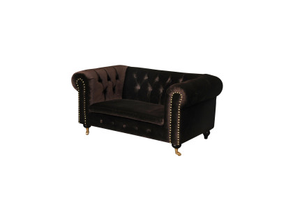 Canapé Chesterfield 2 places Classique de luxe Baroque Rococo en tissu et cuir