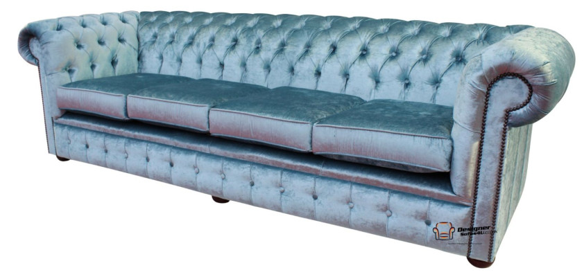 Chesterfield 4 places Classique de Luxe Baroque Rococo Canapé Sofa Tissu Cuir