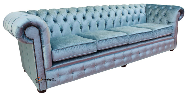 Chesterfield 4 places Classique de Luxe Baroque Rococo Canapé Sofa Tissu Cuir