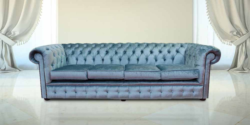 Chesterfield 4 places Classique de Luxe Baroque Rococo Canapé Sofa Tissu Cuir
