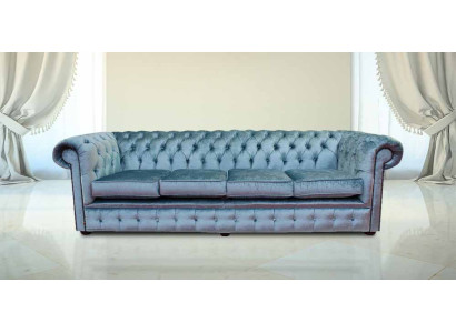 Chesterfield 4 places Classique de Luxe Baroque Rococo Canapé Sofa Tissu Cuir
