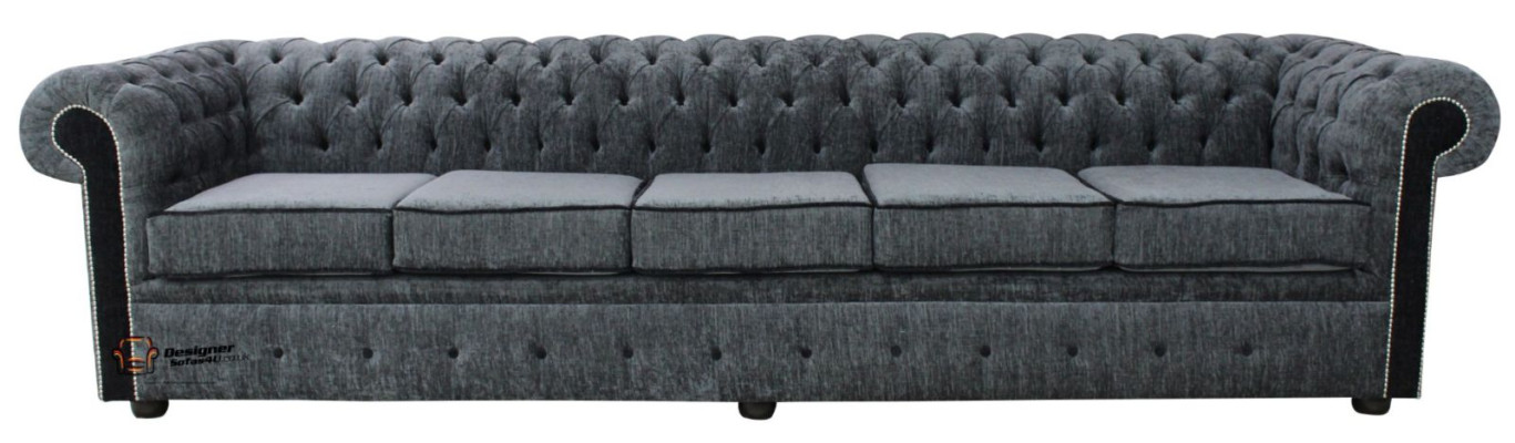 Chesterfield 5 places classique luxe baroque rococo canapé divan en tissu cuir