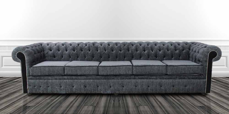 Chesterfield 5 places classique luxe baroque rococo canapé divan en tissu cuir