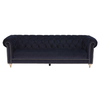 Chesterfield 4 places canapé classique de luxe baroque rococo en tissu et cuir