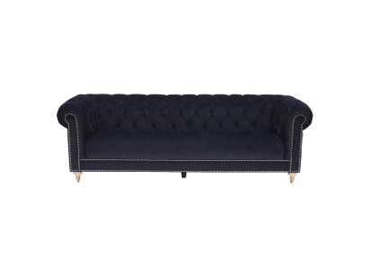 Chesterfield 4 places canapé classique de luxe baroque rococo en tissu et cuir