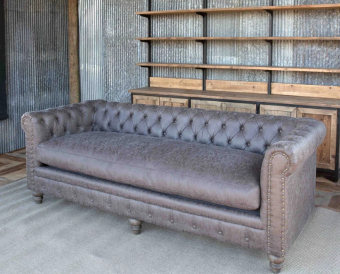 Chesterfield canapé 3 places classique luxe baroque rococo tissu cuir sofa