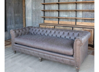 Chesterfield canapé 3 places classique luxe baroque rococo tissu cuir sofa