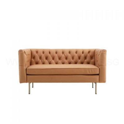 Canapé Chesterfield 2 places, canapé en tissu, canapé rembourré, ensemble d'assise, canapé 2 places, gris.