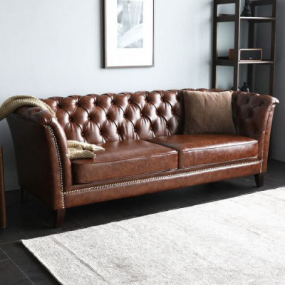 Canapé Chesterfield en cuir design, canapé de luxe, canapé classique 2 places, neuf