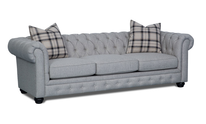 Canapé Chesterfield 3 places Sofa en tissu Canapé d'assise 3 places Neuf