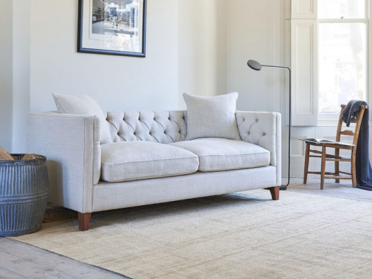 Canapé Chesterfield 2 places en tissu, canapé designer ensemble de canapés deux places.
