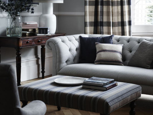 Chesterfield Textile Canapé Design Sofa de Luxe Canapé Classique 3 Places Neuf