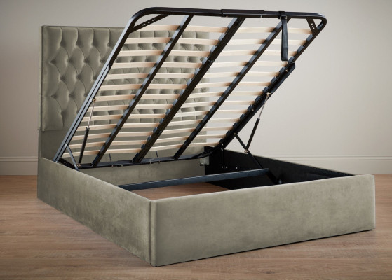 Lit Chesterfield rembourré, lit de luxe, design lit double pour chambre à coucher, nouveaux lits.
