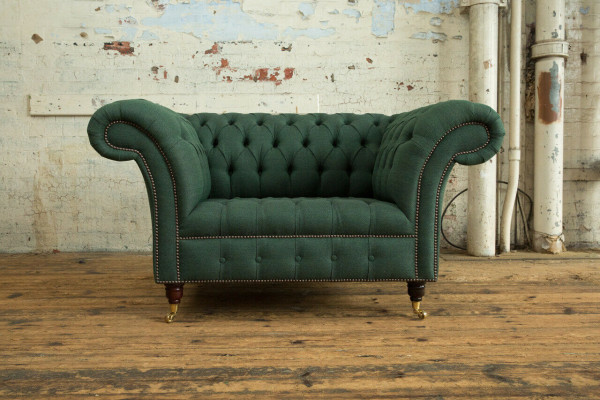 Canapé rembourré en tissu Chesterfield ensemble de canapés 1,5 places et trois places.