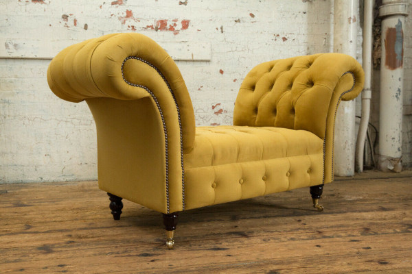 Canapé Chesterfield 1,5 places en tissu Designer Canapés Ensembles Banc Siège