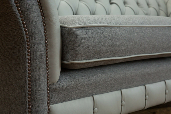 Canapé Chesterfield 3 places Sofa Couches Canapés Design de salon Gris Neuf
