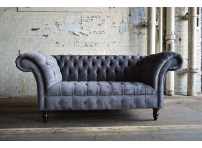 Canapé Chesterfield 2 places Canapé Canapés Salon Design Sofa Gris Neuf